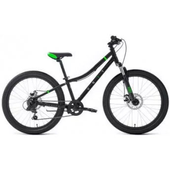 Велосипед FORWARD UNIT 24 2.0 D 24", рама 12", черный-мат/ярко-зеленый, 2024 Велосипед FORWARD UNIT 24 2.0 D 24", рама 12", черный-мат/ярко-зеленый, 2024
